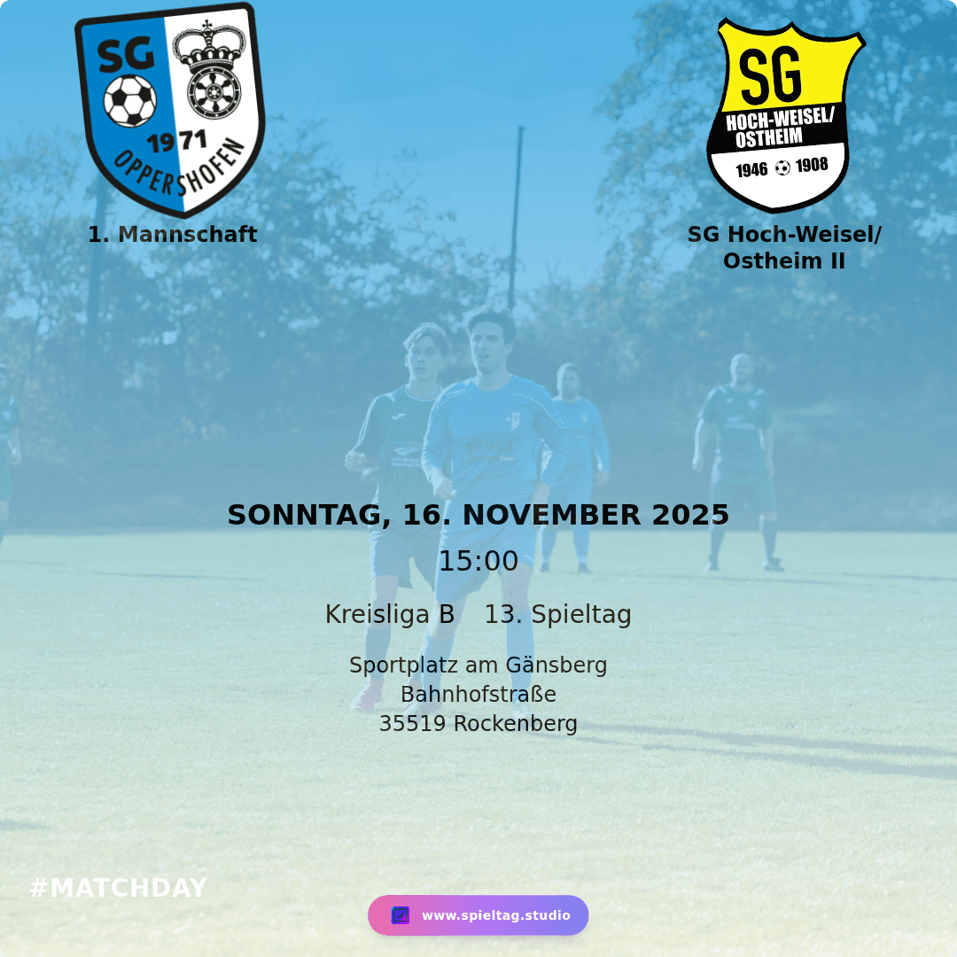 Matchday Grafik SG Oppershofen